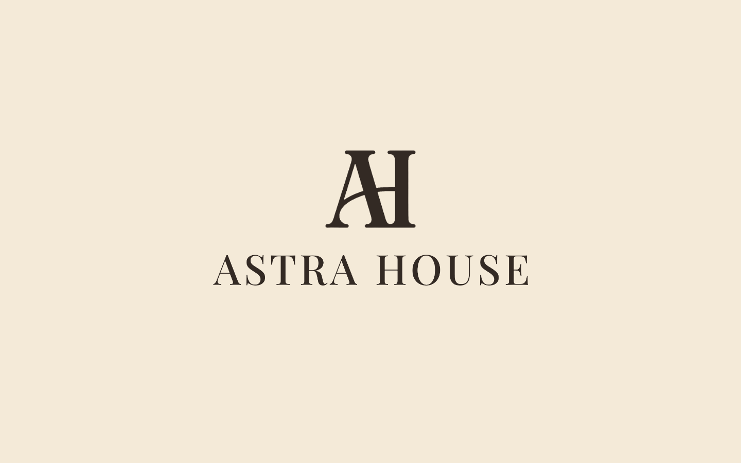 Astra House monogram and wordmark on a warm bone background